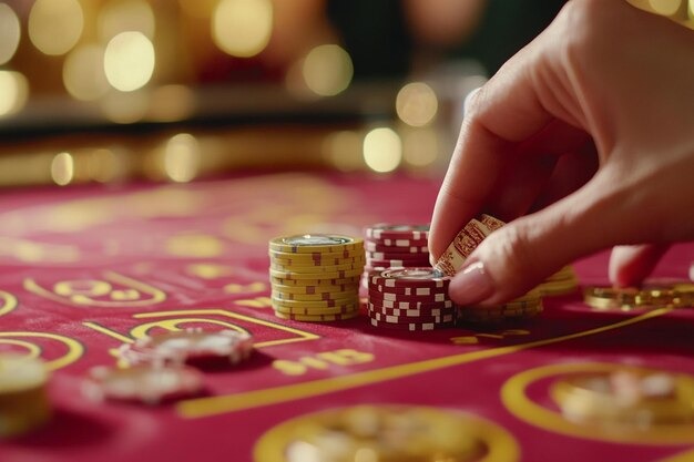 Blackjack table with dealer and live video feed